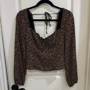 Abercrombie & Fitch Black Floral Blouse